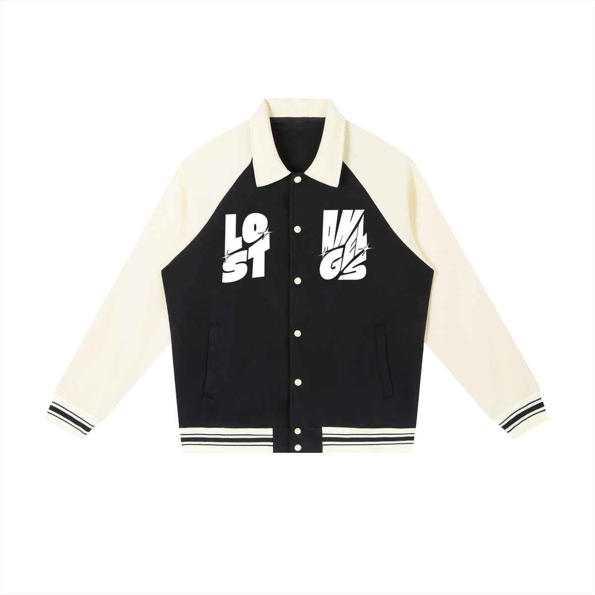 Contrast Raglan Sleeve Baseball Jacket