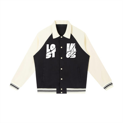 Contrast Raglan Sleeve Baseball Jacket