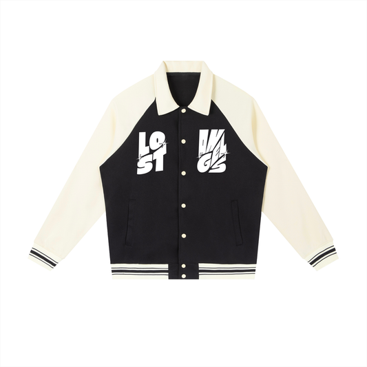 Contrast Raglan Sleeve Baseball Jacket