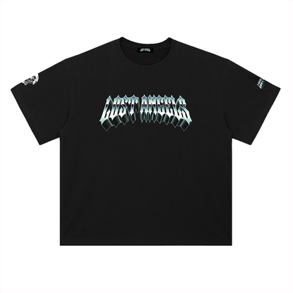 Heavyweight Drop Shoulder logo Cotton T-Shirt